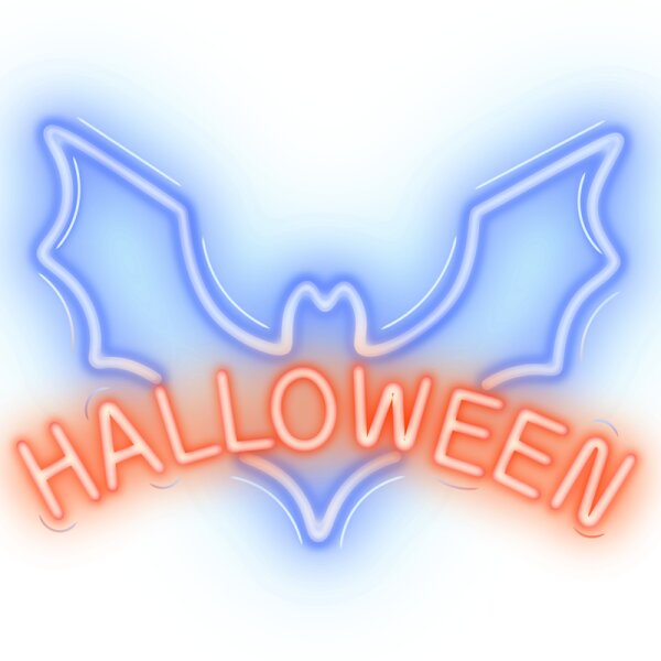 Neolia NNE17 Nachtlicht Neon PLEXI LED HALLOWEEN Leuchtschild LED Zeichen Blau-Rot