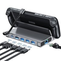 Choetch M52 HUB für Steam Deck USB-C – USB-C PD/USB-A/HDMI/RJ45 – Grau