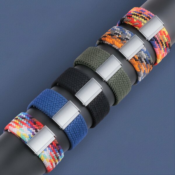 Uhrenarmband aus Stoff für die Watch 8 / 7 / 6 / SE / 5 / 4 / 3 / 2 (41 mm / 40 mm / 38 mm). Geflochtenes Stoffarmband