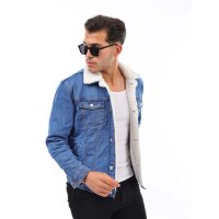 Jeansjacke Sweatjacke Herren Jacke Übergangsjacke Denim Jeans Gefüttert