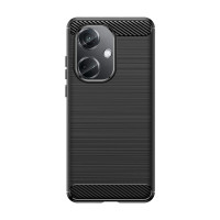 Carbon Case kompatibel mit OnePlus Nord CE3 5G / Oppo K11 5G flexible Silikon-Carbon-Hülle schwarz