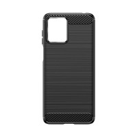 Carbon Case kompatibel mit Samsung Galaxy M54 5G flexible Silikon-Carbon-Hülle schwarz