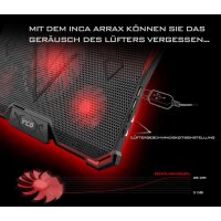 INCA INC-611GMS Laptopkühler Notebookkühler geeignet für 14-17-Zoll-Laptops 1x125mm, 4x80mm Lüfter