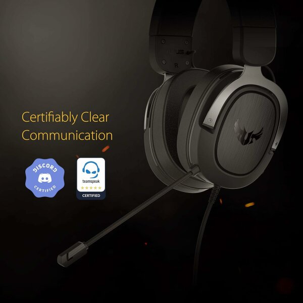 ASUS TUF Gaming H3 Headset (kabelgebunden, virtueller 7.1-Surround-Sound Schwarz / Gun Metal