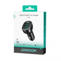Joyroom JR-CCD03 3,4A Autoladegerät mit 3x USB-A Display - Schwarz