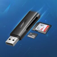 Ugreen CM264 USB 3.0 SD/TF-Kartenleser – USB-A Anschluss- Lesegerät -Schwarz bis 512 GB kompatibel