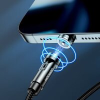 Joyroom 3in1 Magnetkabel USB - iPhone / USB Type C / Micro USB Ladekabel 2.4A 1.2m schwarz