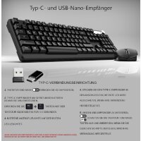 INCA IWS-549U Wiederaufladbare Tastatur und Maus set, wireless Set, Multimedia-Tastatur und Maus Set