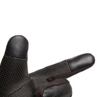 Isolierte Herren-Handyhandschuhe aus PU-Leder Warmhaltend für Winter  – Schwarz