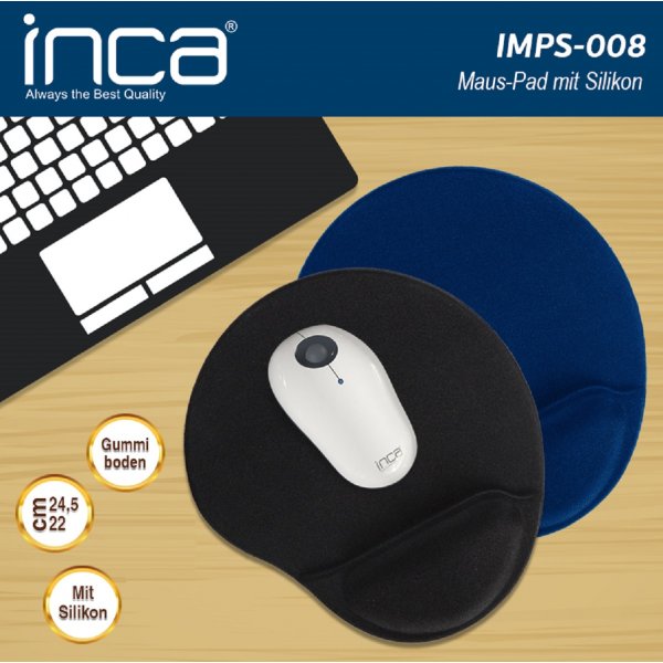 INCA IMPS-008 Mauspad mit Handauflage, breiter Einsatzbereich, rutschfest, ergonomisch und flexibel