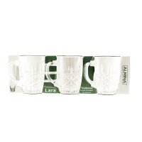 Almina Lara 6er-Gläser Set mit Henkel Teeglas Kaffeeglas Transparent mit Design