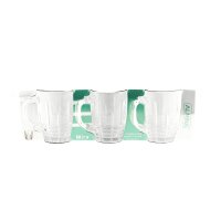 Almina Mira 6er-Gläser Set mit Henkel Teeglas Kaffeeglas Transparent mit Design