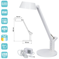 Maxcom GlowPro 8W Dimmbare LED-Tischlampe Weiß