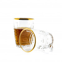 Sunay 6er Gläser-Set mit Henkel Gold Umrandung 203...