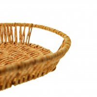 3-teiliger Korb-Set aus Stroh in Holzfarben Oval für dekorative Elemente oder Aufbewahren von kleinen Gegenständen