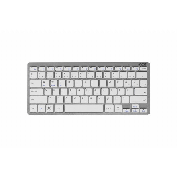 Inca Wireless/kabellose Tastatur IBK-569BT Ultradünn, 10 M Reichweite Silber