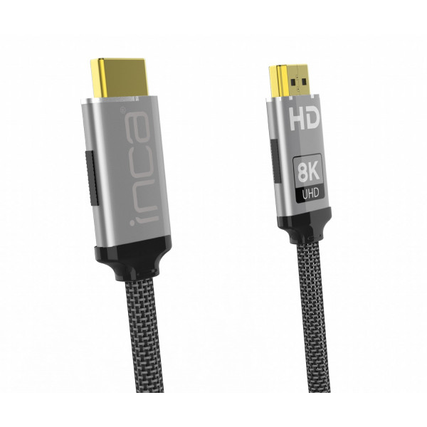 Inca HDMI Kabel: 8K High Definition Bildübertragung, Goldspitzen, geflochtene Außenhülle