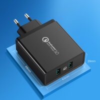 Ugreen Wandladegerät 2xUSB-A 36W QC3.0 schwarz (CD161)