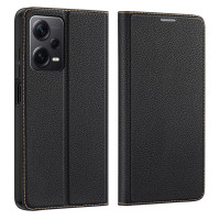Skin X2 Hülle kompatibel mit Xiaomi Redmi Note 12 4G Flip Cover Wallet Stand schwarz