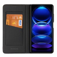 Skin X2 Hülle kompatibel mit Xiaomi Redmi Note 12 4G Flip Cover Wallet Stand schwarz