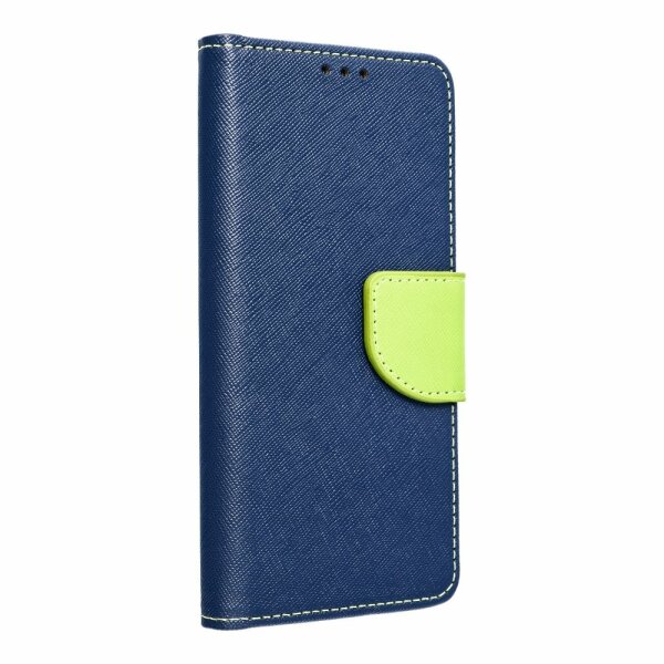 Buch Tasche "Fancy" kompatibel mit Motorola Moto G14 Etui mit Standfunktion, Kartenfach Blau-Grün