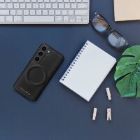 Roar Mag Morning Case Handyhülle Öko-Leder-Finish Schutzhülle kompatibel mit Samsung Galaxy A34 5G Schwarz