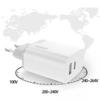 Dudao USB / USB Typ C Power Delivery Quick Charge 3.0 3A 22,5W Ladegerät weiß
