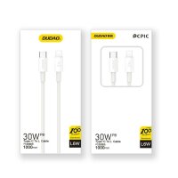 Dudao Schnellladekabel USB C - iPhone-Anschluss 30W Power Delivery Kabel 1m  - Weiß