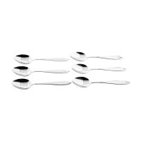 Almina 6 Tlg. Menülöffel-Set aus Chrom-Edelstahl 18/10 Silber mit Design