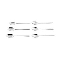 Almina 6 Tlg. Teelöffel-Set aus Chrom-Edelstahl Silber mit Design Edelstahl 18/10