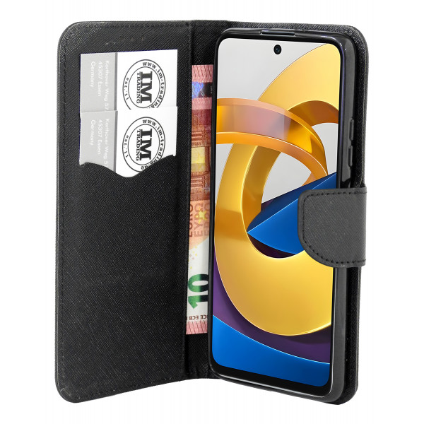 Buch Tasche "Fancy" kompatibel mit XIAOMI REDMI NOTE 12s 4G Handy Hülle Etui Brieftasche Schutzhülle mit Standfunktion, Kartenfach Schwarz