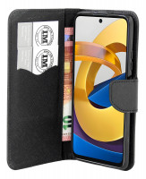 Buch Tasche "Fancy" kompatibel mit XIAOMI REDMI NOTE 12s 4G Handy Hülle Etui Brieftasche Schutzhülle mit Standfunktion, Kartenfach Schwarz