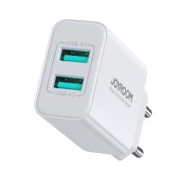 Joyroom Wandladegerät JR-TCN04 2xUSB-A 10,5W 2,1A Netzladegerät - Weiß Schnelles Laden