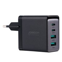 Joyroom Ladegerät GaN 67W 4 Ports (2x USB, 2x USB C) schwarz (TCG02) + Kabel USB C - USB C 100W 1,2m