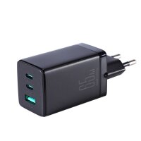 Joyroom schnelles GaN-Ladegerät 65 W USB-A, 2x USB-C schwarz + USB-C - USB-C-Kabel 100 W 1,2 m (TCG01)