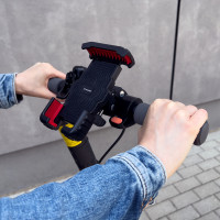 Wozinsky Metall gepanzerter Telefon- / Roller- / Motorrad-Fahrradhalter schwarz