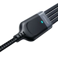 4in1 USB-Kabel USB-A - USB-C / 2 x iPhone / Micro zum Laden und Datenübertragung 1,2m Joyroom S-1T4018A18 - schwarz