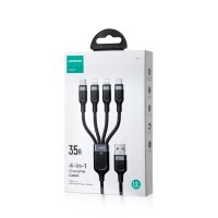 4in1 USB-Kabel USB-A - USB-C / 2 x iPhone / Micro zum Laden und Datenübertragung 1,2m Joyroom S-1T4018A18 - schwarz