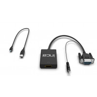 Inca VGA-auf-HDMI-Konverter mit USB-Stromadapter und Audiokabel (HDMI-Buchse, VGA-Stecker)