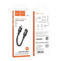 HOCO Adapter Typ C (männlich) auf iPhone -Anschluss 8-polig (weiblich) U107 10cm schwarz