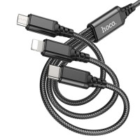 HOCO 3in1 Kabel USB zu iPhone Anschluss + Micro + Typ C...