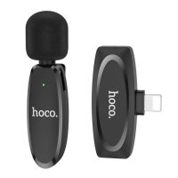 HOCO drahtloses Lavaliermikrofon für iPhone 8-pin iPhone-Anschluss L15 schwarz