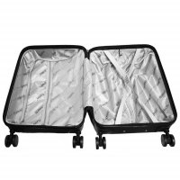 3 Tlg. Reisekoffer- Set Schwarz mit 4 Räder 360° drehbar, Hartschale mit Kantenschutz