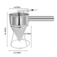 Teigspender mit Ständer aus hochwertigem Edelstahl Teigportionierer Fülltrichter 1,25 L