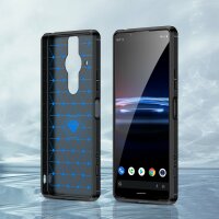 Carbon-Hülle kompatibel mit Sony Xperia Pro-I Flexible Silikon-Carbon-Abdeckung Schwarz