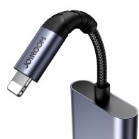 Joyroom SY-L01 iPhone zu iPhone-Anschluss / 3,5-mm-Miniklinken-DAC-Adapter 2in1 – Schwarz