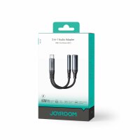 Joyroom SY-C02 2in1 DAC-Adapter USB-C auf USB-C / 3,5-mm-Miniklinke – Schwarz