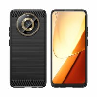 Carbon Case kompatibel mit Realme 11 Pro flexible...