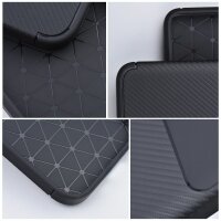 Silikon Hülle Bumper Carbon kompatibel mit SAMSUNG GALAXY S24 PLUS Case TPU Soft Handyhülle Cover Schutzhülle Schwarz