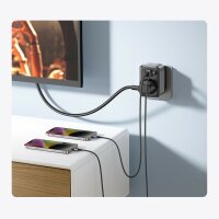 Wandladegerät 30W (2xUSB/USB C/AC) / Adapter EU - EU 13A Ugreen CD314 - Schwarz